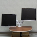 White Dual Monitor Mount Arm Stand